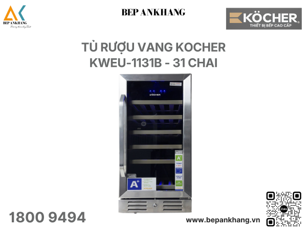 Tủ rượu vang Kocher KWEU-1131B - 31 chai